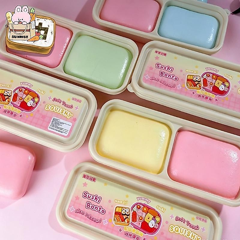 [ใหม่] Stiy Box Cake Squeeze Toy Slow Rising Cartoon Design Butter Ice Cream Fidget for Boys Girls Daily Play Entertainment TH