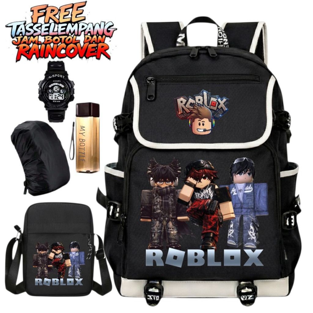 กระเป๋าเป้นักเรียนชาย Ava Roblof Backpack Trend Fashion Kids Roblox School Bag