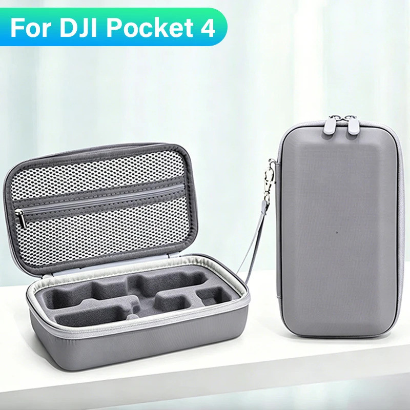 สําหรับ DJI Pocket 4 PU Case Storage Bag Combo กระเป๋าถือกระเป๋าเดินทางแบบพกพาพร้อมสายคล้องสําหรับ DJI Osmo Pocket 4 อุปกรณ์เสริมสําหรับกล้อง