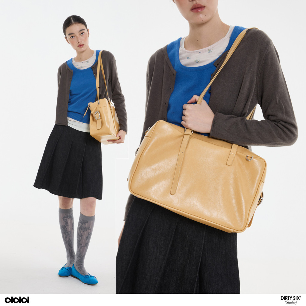 DirtySix Original 2026 Spring Friday Toast Bag "baggy Friday" กระเป๋าเอกสารหนังวัวแบบนุ่ม