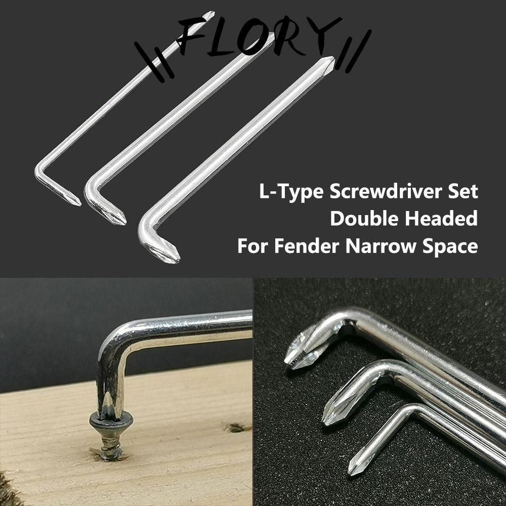 FLORY11 3 ชิ้น/เซ็ตไขควงชุดเครื่องมือข้อศอกโค้ง PH0 PH1 PH2 สําหรับ Fender แคบ L-Type
