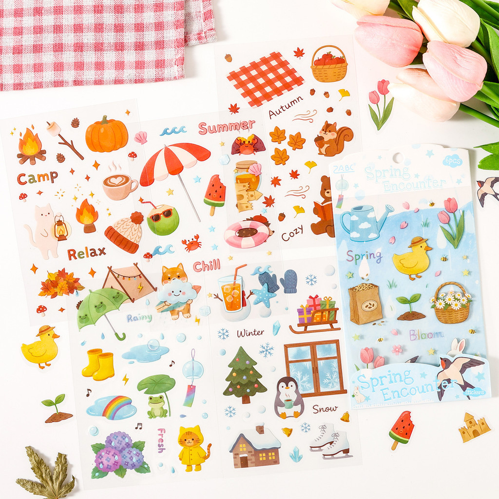 4 แผ่น Cozy Vacation Life Themed สติกเกอร์สําหรับ Scrapbooking 60 + ความงาม Cafe อาหารขนมหวานเบเกอรี่ & Camping สติกเกอร์สําหรับ Journals Planners & DIY หัตถกรรม