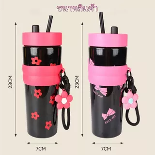 1/2 ชิ้น แก้วพลาสติกขนาดใหญ่ 900ml มีหลอดดูด พกพาได้ เหมาะพกกลางแจ้ง