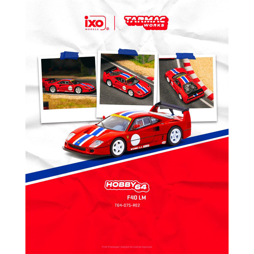 Tarmac Works TW 1:64 F40 LM Red รถโมเดลDiecast