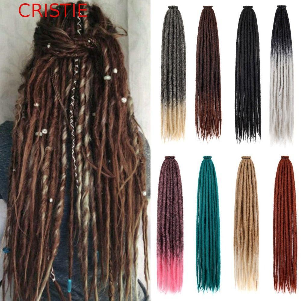 CRISTIE 10 Strands Hippie Dreads, ธรรมชาติ 36 นิ้วสังเคราะห์ Dreadlock Extension, DIY Ombre สียาว Reggae สไตล์โครเชต์ Braids ผมแอฟริกัน