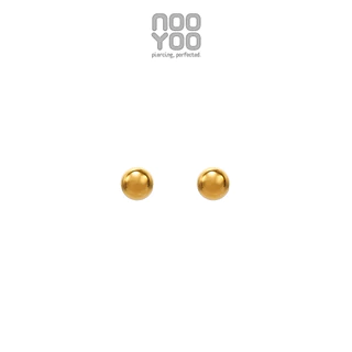 NooYoo ต่างหูสำหรับผิวแพ้ง่าย Ball 3 และ 4 mm Surgical Steel (สีขาว/สีทอง)