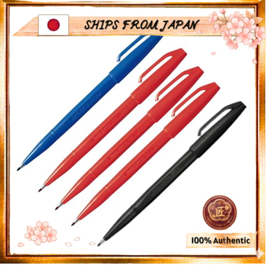 SHIPS FROM JAPAN Marker Pens, Individually Wrapped, 5-Pack (3 Red, 1 Blue, 1 Black) — Grading, Marki