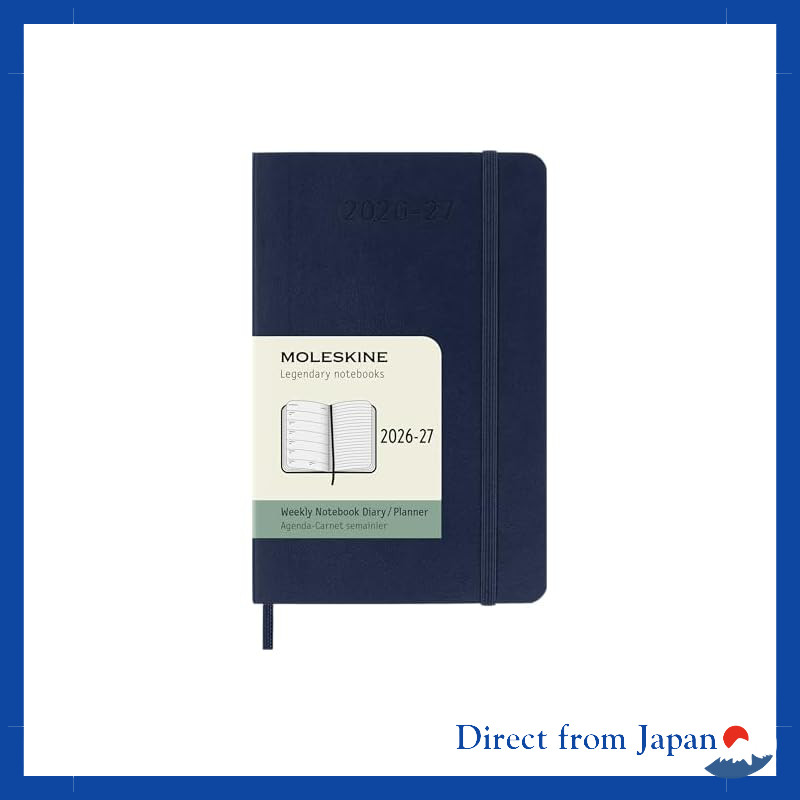 Moleskine Weekly Diary 2026 with Soft Cover, Pocket Size (9cm x 14cm), 18-Months Start in July, Sapp