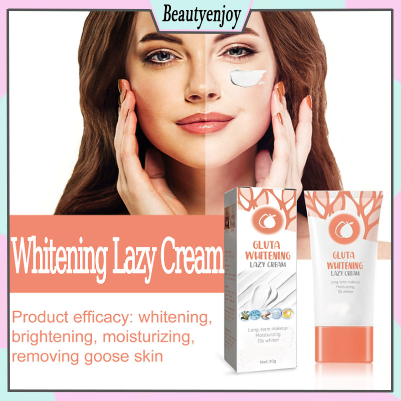 Instant Whitening Lazy Cream Gluta Brightening Facial Cream 10s Fast Skin Lightening Hydrating คอนซี