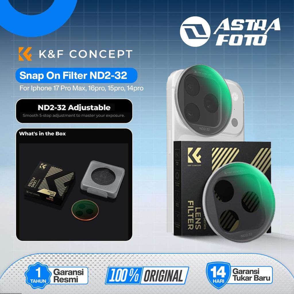 KNF Concept Snap On Filter ND2-32 สําหรับ iPhone 17 & 17 Pro Max, 16pro* 15pro* 14pro*