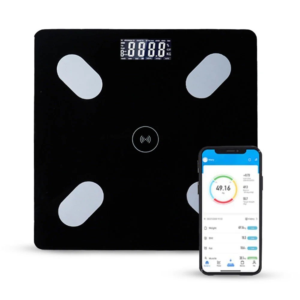 เครื่องชั่งน้ำหนักอัจฉริยะ เครื่องชั่งน้ำหนักดิจิตอล Bluetooth วัดไขมัน ตาชั่งอัจฉริยะจอ วัดไขมันและกล้ามเนื้อ 180kg