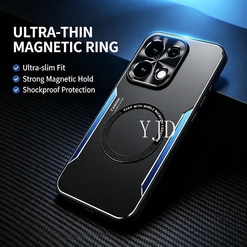 YJD สําหรับ OPPO Reno16 Pro Reno16F อลูมิเนียมโลหะ Magnetic Attraction Anti-Drop เคสโทรศัพท์