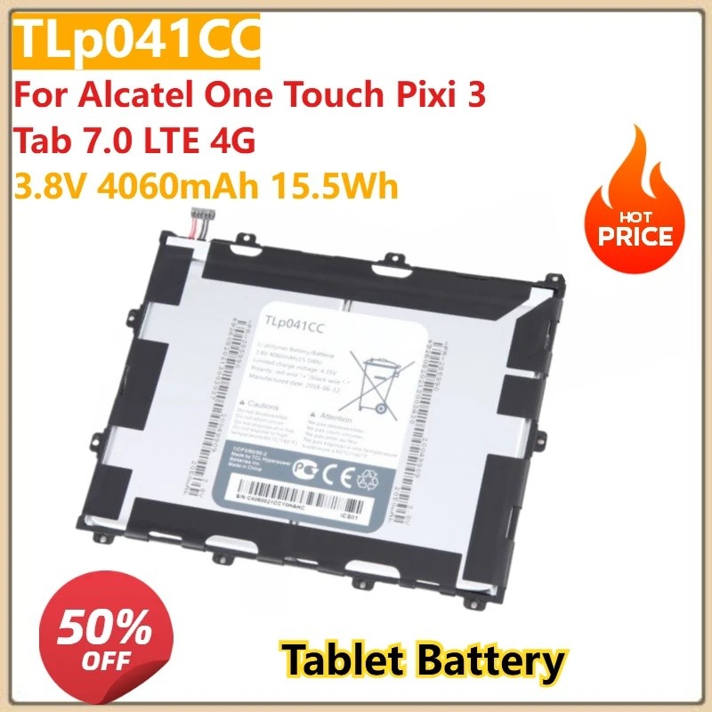 ยาวนาน TLp041CC 3.8V 4060mAh 15.5Wh เปลี่ยนแบตเตอรี่แท็บเล็ตสําหรับ Alcatel One Touch Pixi 3 Tab 7.0