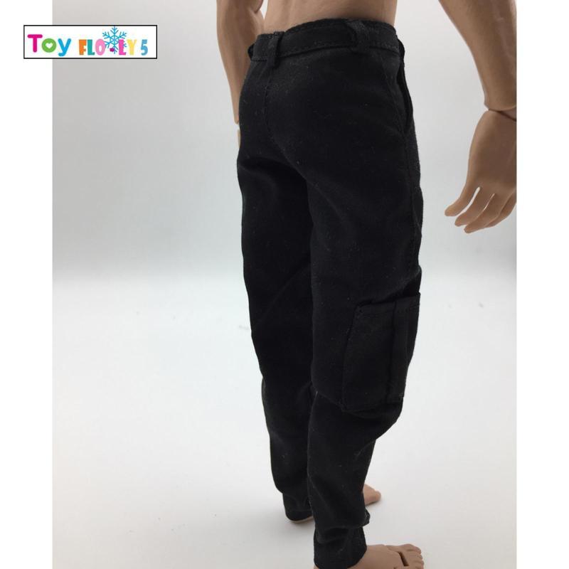 [Flurishroly5] 1:6 Scale Action Figure เสื้อผ้ากางเกงลําลองสีดํากางเกงอุปกรณ์เสริม
