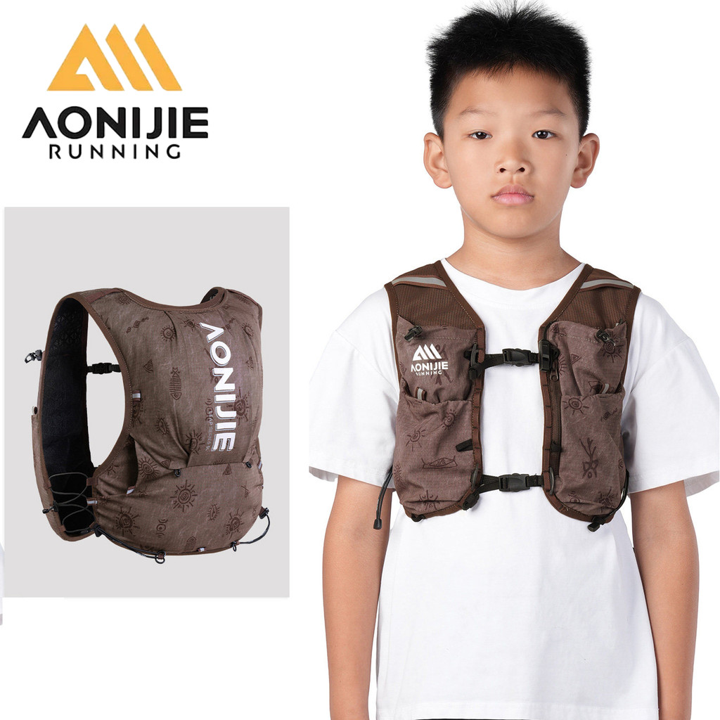 AONIJIE C9119-5L กระเป๋าเป้สะพายหลังความชุ่มชื้นสําหรับเด็กน้ําหนักเบาวิ่งเทรลกระเป๋ากีฬาเดินป่า