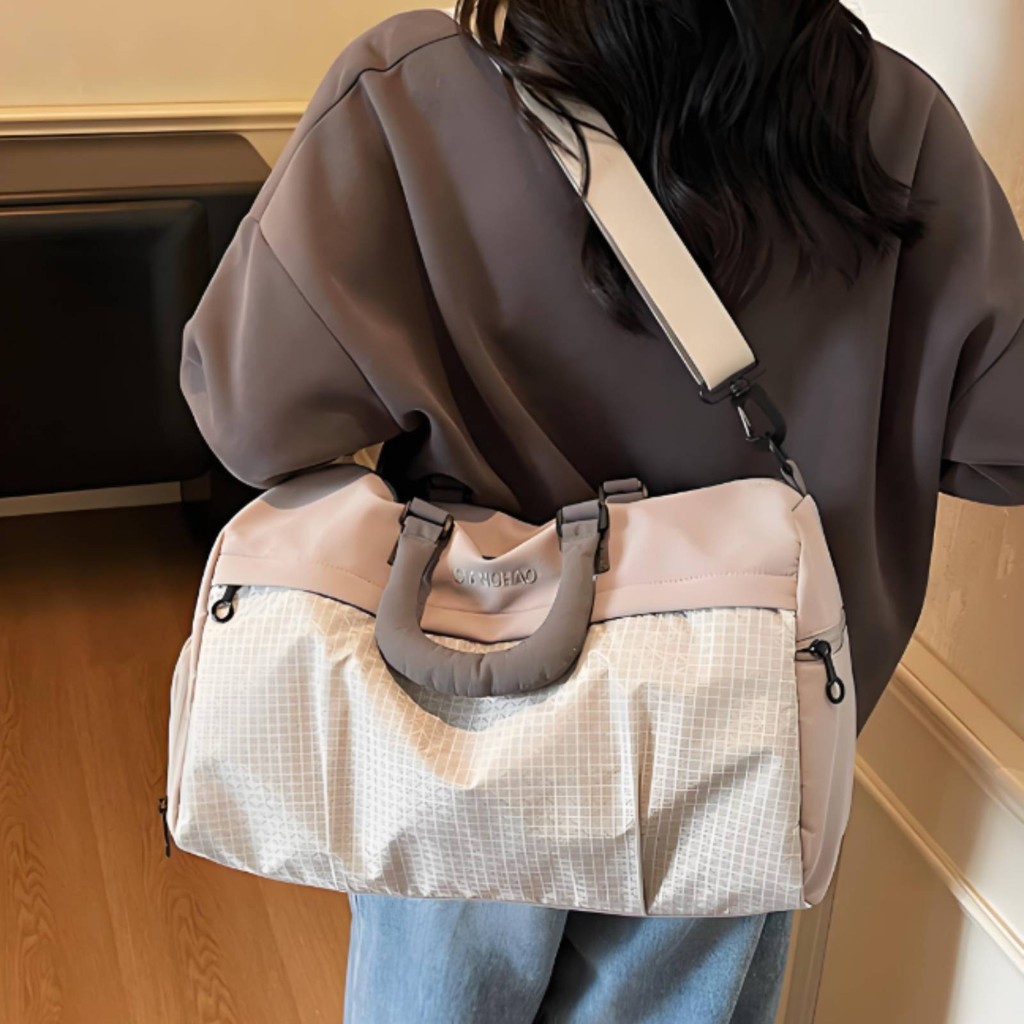 Travel Duffel กระเป๋าหลายช่อง Gym Duffel กระเป๋ากีฬากระเป๋าพกพาเรียบ