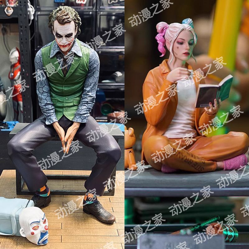 JOKER Series Heath Ledger DC ทีมฆ่าตัวตาย JOKER ท่านั่ง JOKER Girl สวยงามมังงะรูปตกแต่งโมเดล