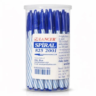 [1กล่อง50ด้าม] Lancer Spiral 825 ปากกา แลนเซอร์ ปากกาลูกลื่น ขนาด 0.5 มม.
