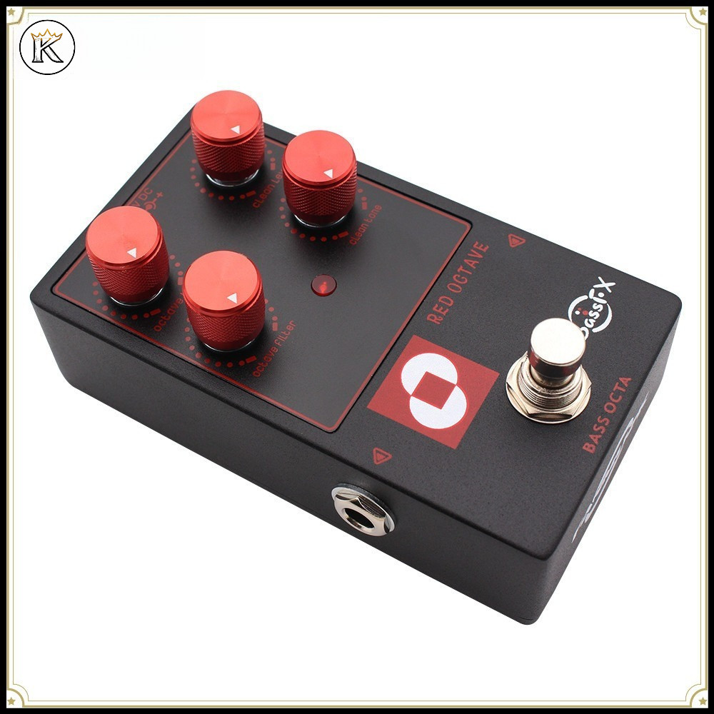 Fanmuzk Red Octave Analog Bass Effect Stompbox Produce Deep Sub-Octave & Rich Fat Up-Octave Tones สํ