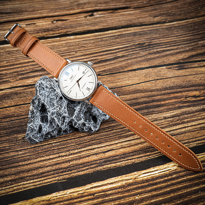 GOMVADR สายนาฬิกาหนังลูกวัวอิตาลี Alternative Tissot Omega IWC IWC Huawei สายหนังแท้