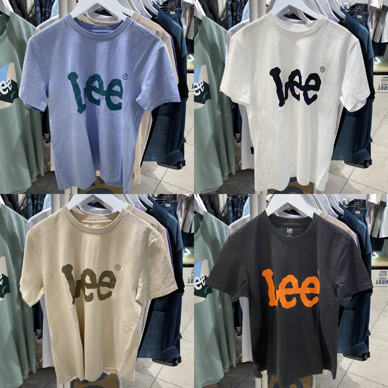 Lee เสื้อยืดผู้ชายเสื้อยืดคอกลมอเนกประสงค์พิมพ์ลายใหม่ LMT0015903RX00F-K14000