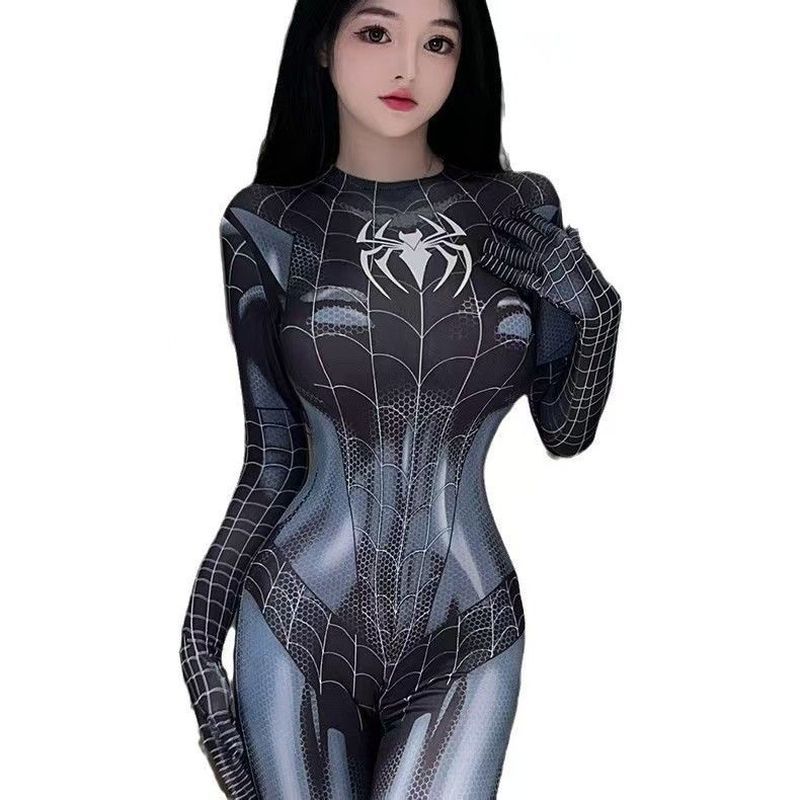 女奥特曼紧身衣蜘蛛侠连体紧身衣Cos服女7.27 ชุดบอดี้สูทอุลตร้าแมนสำหรับผู้หญิง ชุดบอดี้สูทสไปเดอร์แมนแบบชิ้นเดียว ชุดคอสเพลย์สำหรับผู้หญิง 7.27