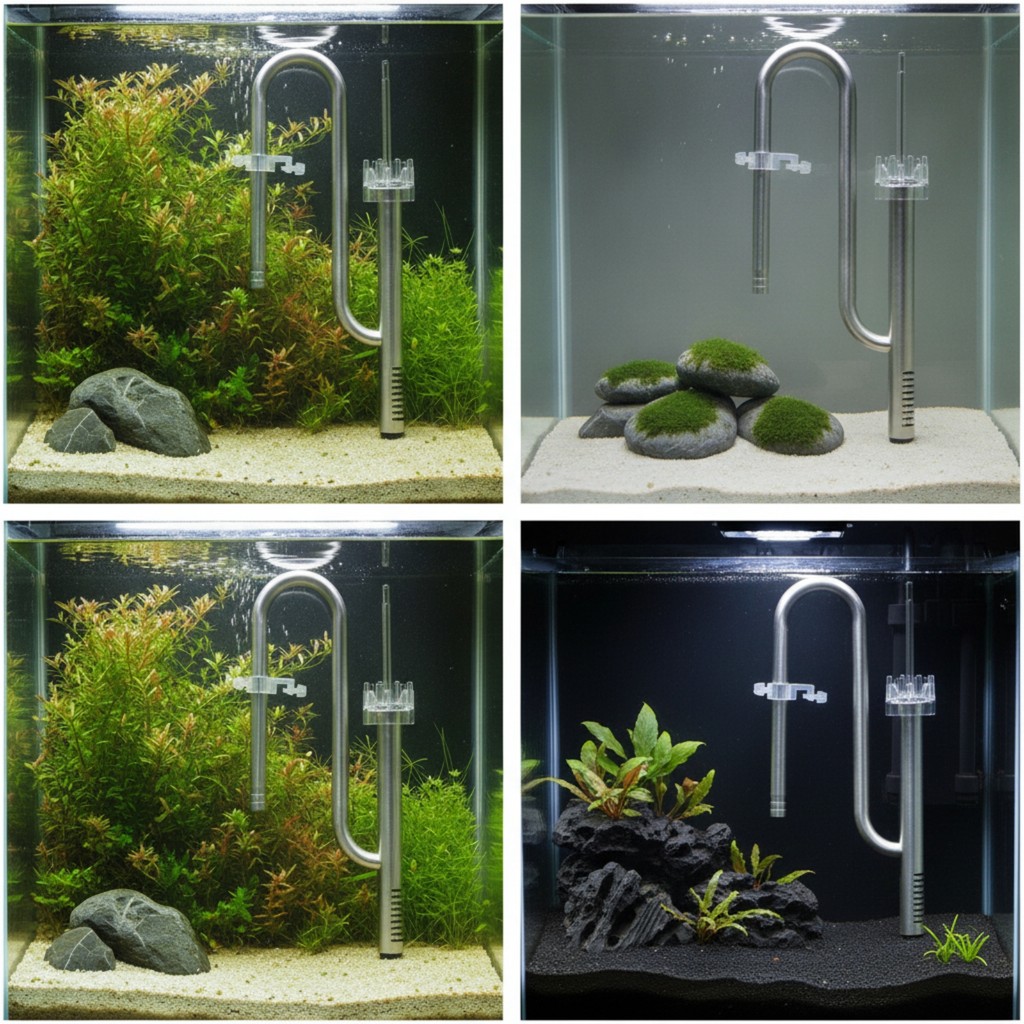 Aquarium Inlet Outlet ท่อ 304 สแตนเลส Aquarium Inflow และ Outflow ท่อ Inflow Outflow ชุดปรับสําหรับ 