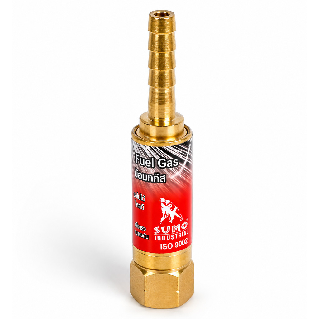 SUMO อุปกรณ์ป้องกันไฟย้อนกลับ ด้านแก๊ส LPG SUMO BTG-L 9/16 นิ้ว สำหรับด้ามตัดแก๊ส (มีหางปลาในตัว)
