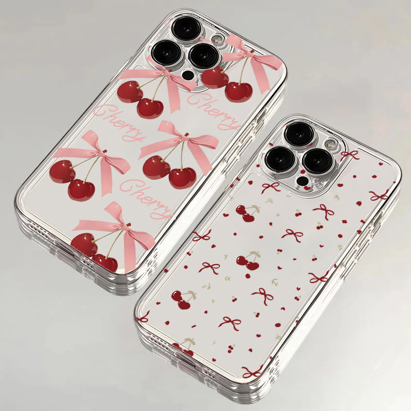 Cherry Bow พิมพ์สําหรับ Samsung Galaxy M54 M23 J4 J6 Plus J7 J2 Prime G530 A7 2018 TPU Soft Clear Co