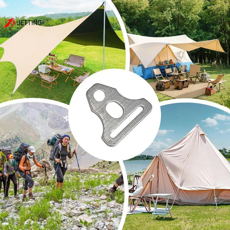 [Jettingbuy] 5/10 ชิ้นเต็นท์กลางแจ้ง Canopy สนับสนุนเสาอลูมิเนียมแผ่นสามเหลี่ยม Camping Canopy อุปกรณ์เสริม Windproof Guyline Bules สต็อกใหม่
