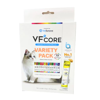 [13 ซอง] VF+Core วิตามินแมวเลีย กล่องรวม 13 สูตร วิตามินรวม บำรุงไต เสริมภูมิ ขนาด 12 g