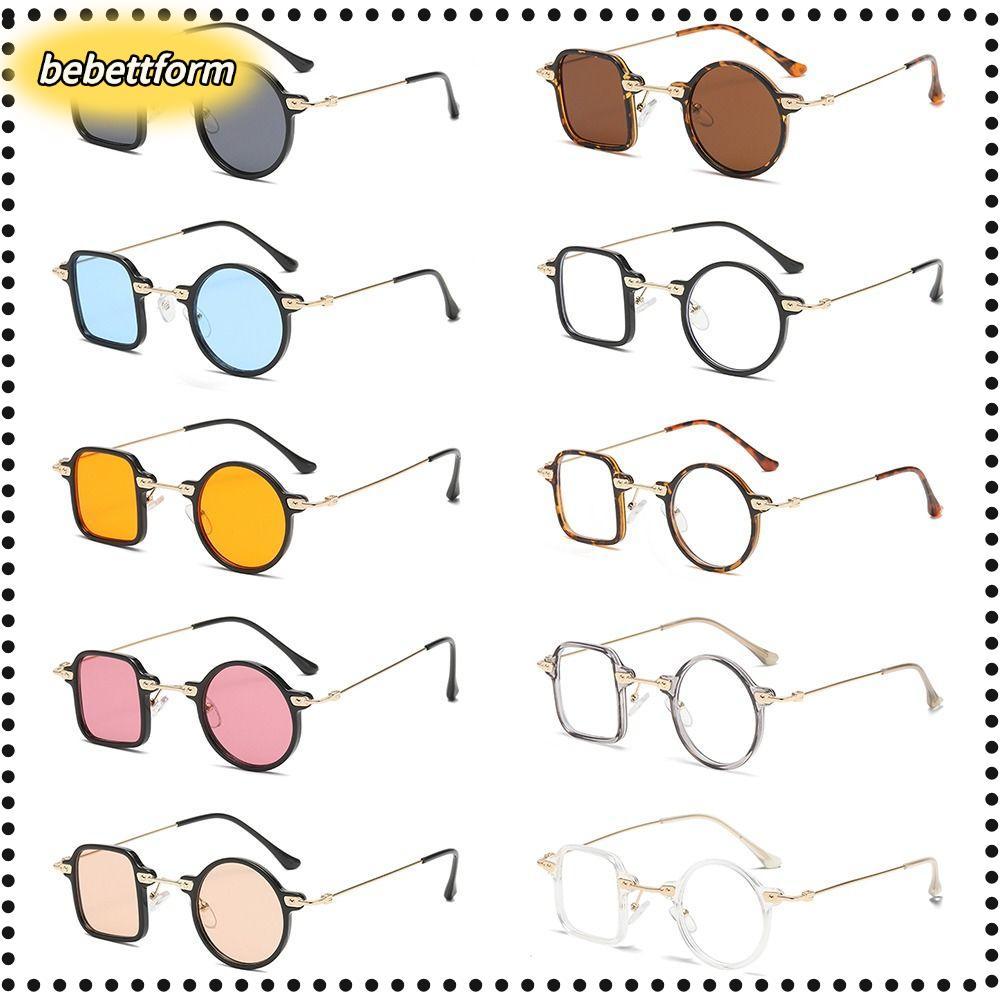 BEBETTKISS Ocean Lens Shades, UV400 Square Round Glasses, Fashion Unique Y2K Glasses for Women