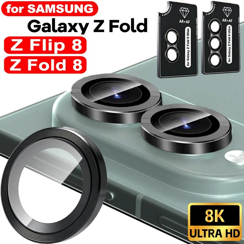 สําหรับ Samsung Galaxy Z พับ 8 Ultra Anti Scratch โทรศัพท์กลับเลนส์สําหรับ Samsung Galaxy Z Flip 8 อลูมิเนียมโลหะเลนส์กล้องฟิล์มกระจกนิรภัย