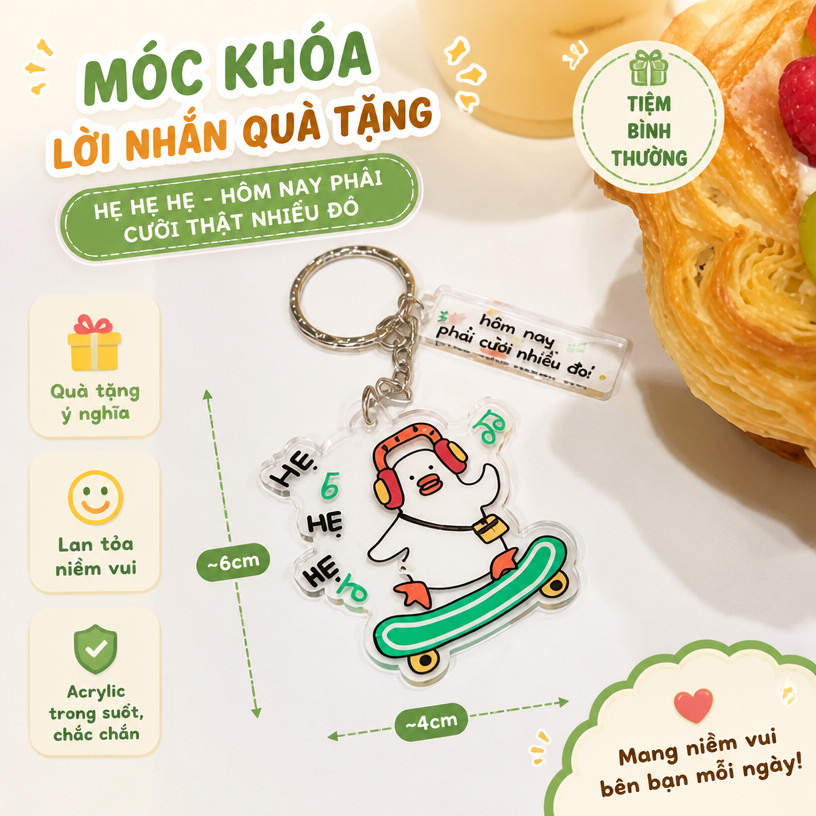 GIFT MESSAGE KEYCHAIN - NARROW - TODAY MUST HAVE A LOT OF SMILE - NORMAL SHOP