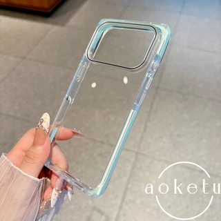 Creative color blocking anti drop square เคสโทรศัพท์โปร่งใสเหมาะสําหรับ iPhone 15 16 17 Pro Max รวมทุกอย่างเคสซิลิโคนป้องกันการตก