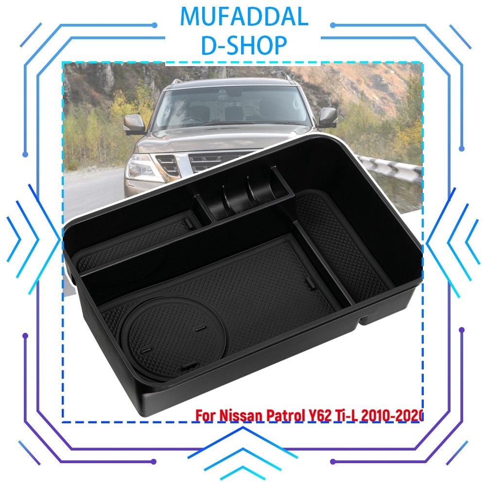 คอนโซลกลางรถคอนโซลกล่องเก็บถาดสําหรับ Nissan Patrol Y62 Ti L 2010-2018 2023