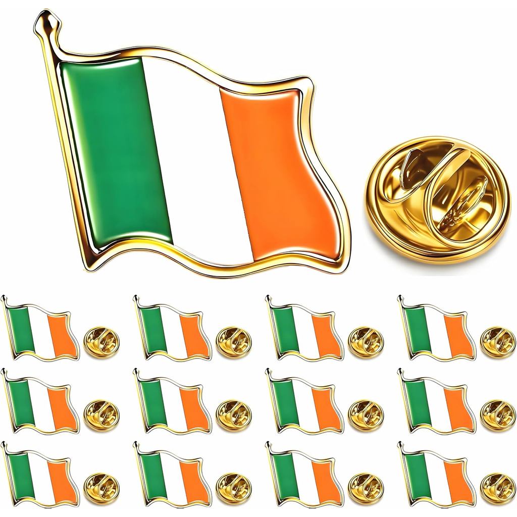 12/25/50PCS โลหะขนาดเล็ก Ireland flag lapel pin Irish flag pin สําหรับเสื้อสูทจํานวนมาก