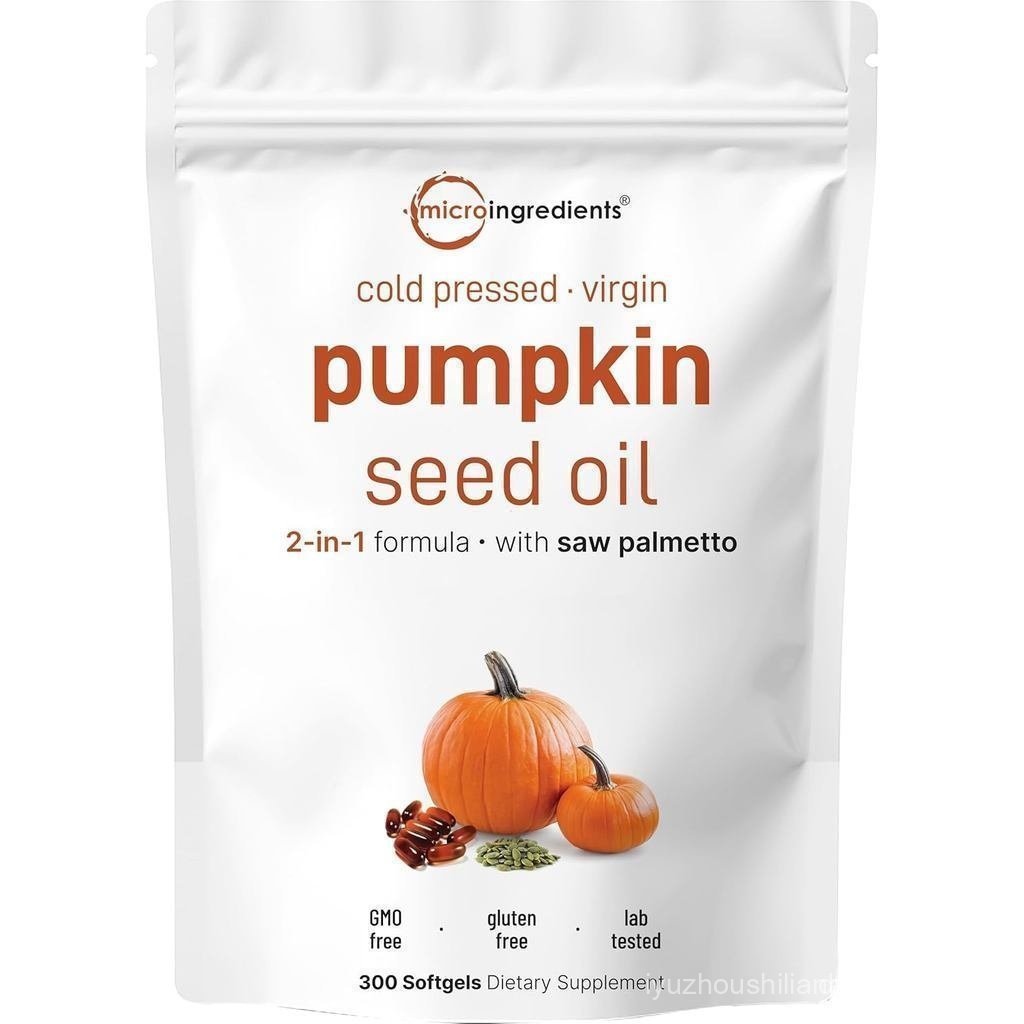 MicroIngredientsPumpkinSeedOilwithSawPalmetto,300Softgels|ColdPress,PureVirginOil,EssentialFattyAcid