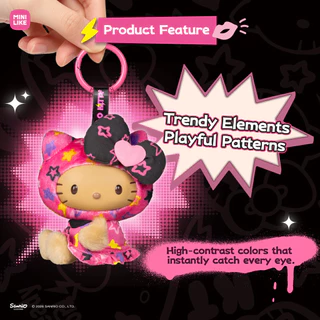 พร้อมส่ง🇹🇭 MTA. Hello Kitty Street Remix Series Mini Relaxing Plush Keychain Pendant Blind Box（กด6ชิ้น=1box）