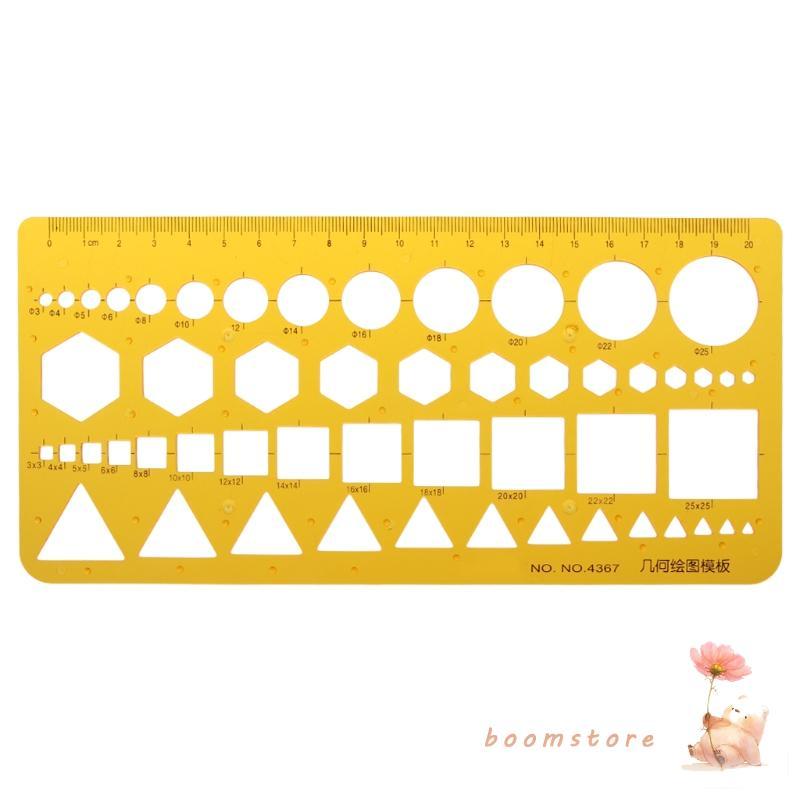 Boom K เรซิ่น Circles Squares สําหรับสามเหลี่ยมเรขาคณิตแม่แบบไม้บรรทัดลายฉลุวัด