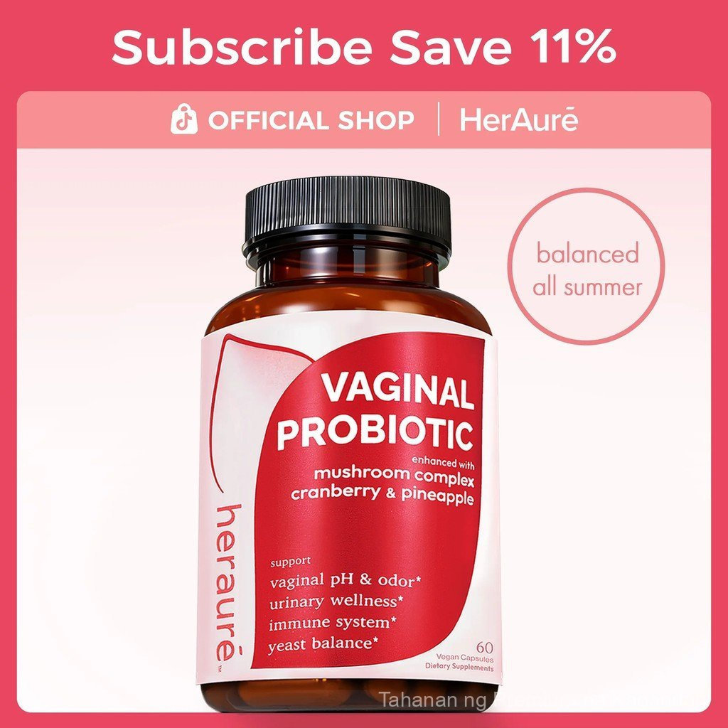 HerAuréWomensProbiotics-pHBalance,OdorControl,FloraHealth-7BilCFUProbiotic,7-in-1MushroomBlend,Cranb