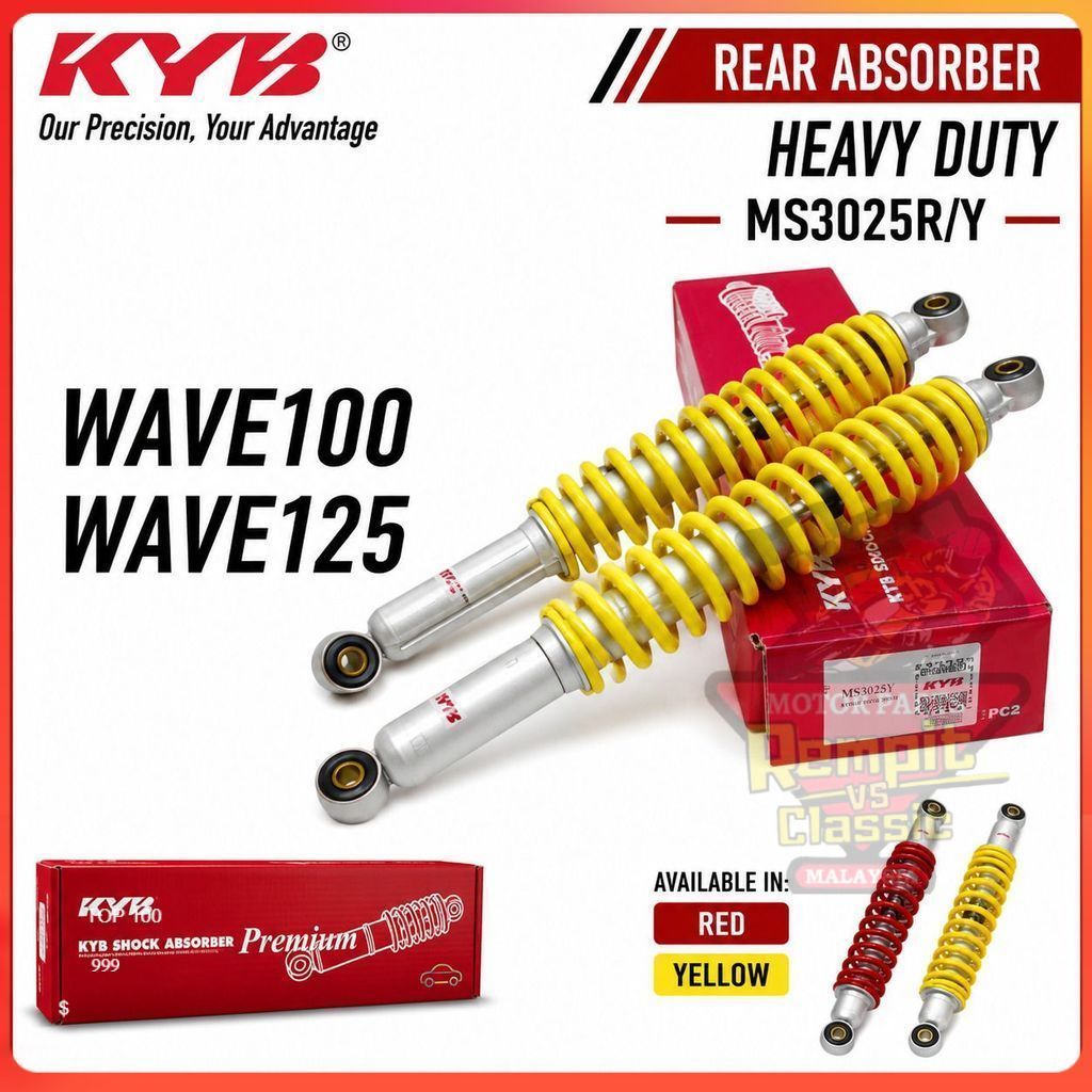 REMPIT KAYABA KYB Wave100 Wave125 โช้คอัพหลังระบบกันสะเทือน MS3025R MS3025Y