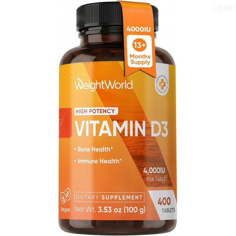 วิตามิน D3 4000 IU (100mcg) เพื่อเสริมสร้างความแข็งแรง สุขภาพ & ภูมิคุ้มกัน | อุปทาน400วัน | วิตามิน