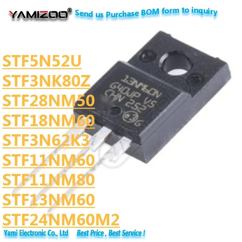 5PCS STF11NM80 TO-220F F11NM80 STF18NM60N F18NM60N STF11NM60N STF13NM60N F13NM60N STF28NM50N STF25N 