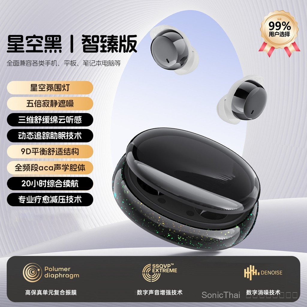 TEST-ชุดหูฟังบลูทูธHJ26pro SleepชุดหูฟังIn-Ear Star Light Non-Pressure Earชุดหูฟังไร้สาย-test