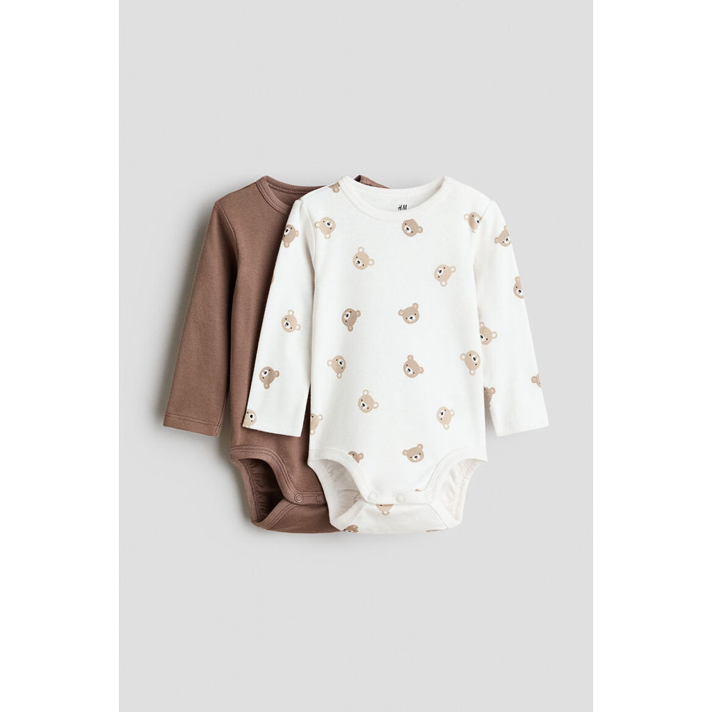 H&M بودي قطن للرضّع (قطعتان)