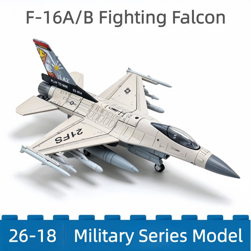 1:72 F-16 Fighter Jet Creative Military Series Building Blocks ของเล่นชุดของขวัญสําหรับเด็ก