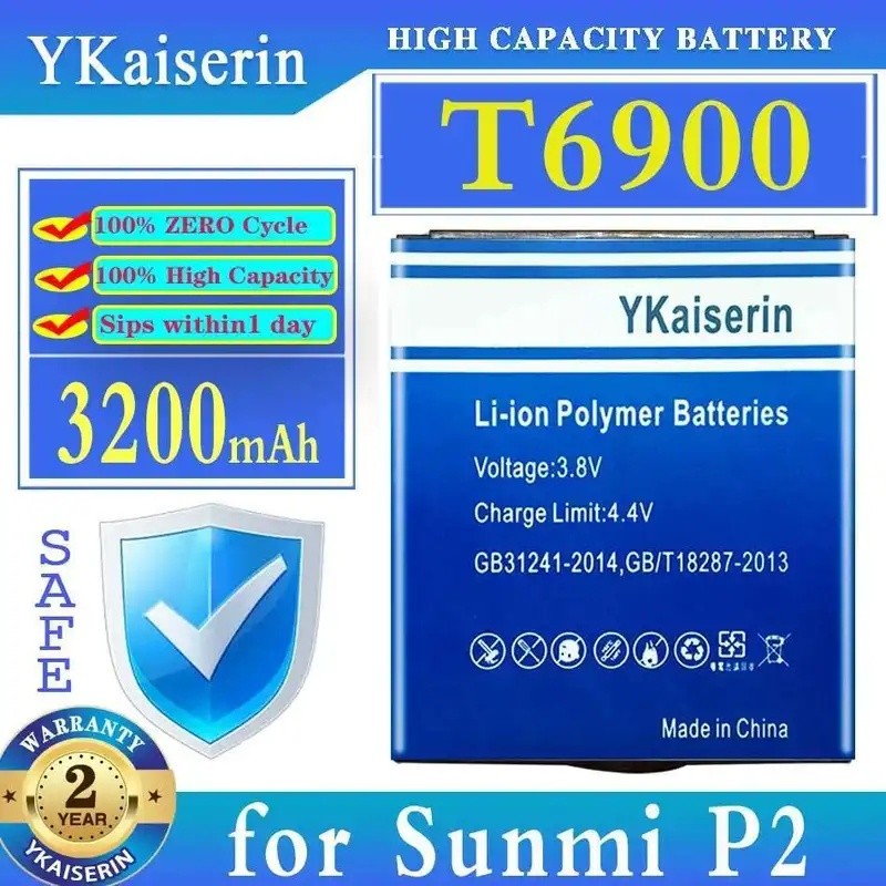 3200Mah สําหรับ Sunmi P2 T6900 เทอร์มินัลมือถือ Pda Data น้ําหนักเบาอุปกรณ์แบตเตอรี่