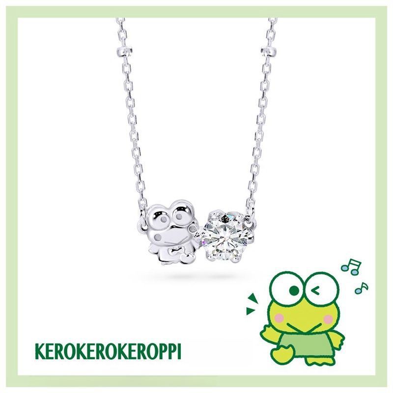 KeroKeroKeroppi Moissanite Series - สร้อยคอเพชรเดี่ยว Moissanite กบตาใหญ่ วันเกิดสําหรับเพื่อนที่ดีท