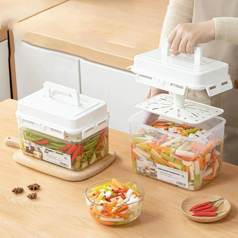 [Asegreen] 5L กิมจิกดภาชนะเก็บกองโถสําหรับ Gherkin Sauerkraut กิมจิภาชนะเก็บและองค์กรหมัก